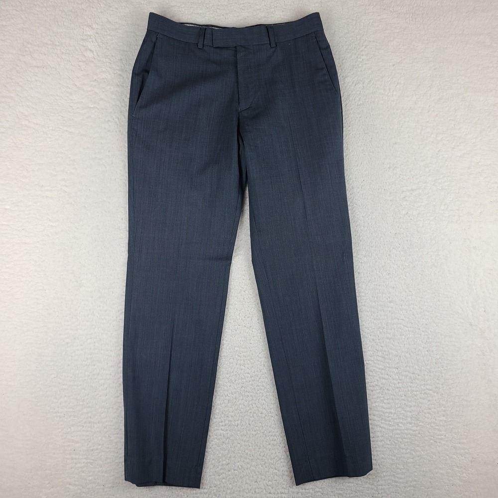 Kenneth Cole Pants Mens 30x30 Blue Wool Polyester Trousers Dress‎ Slacks *